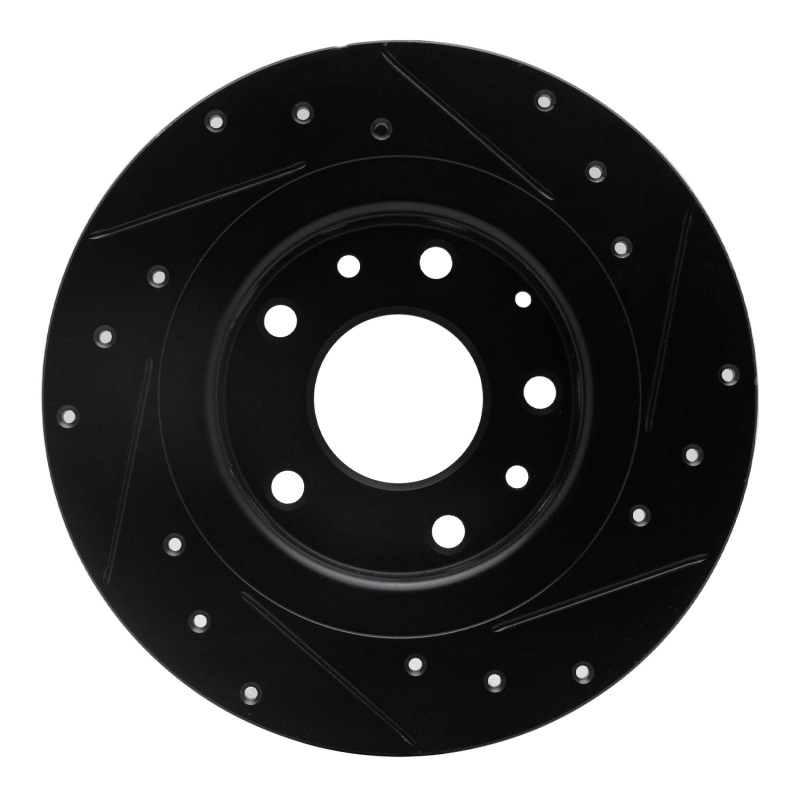 Mazda CX-3 Brake Rotor (1) - Rear Left - R1 Concepts - Drilled & Slotted - Black - `16-`18